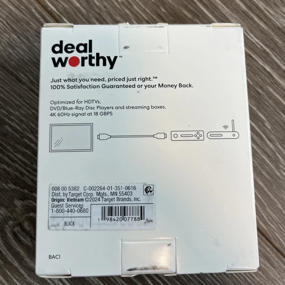 dealworthy HDMI High Speed Cable with Ethernet‎ Cable - 6 ft